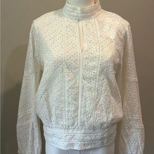 Frame Denim Cream Eyelet Women's Top